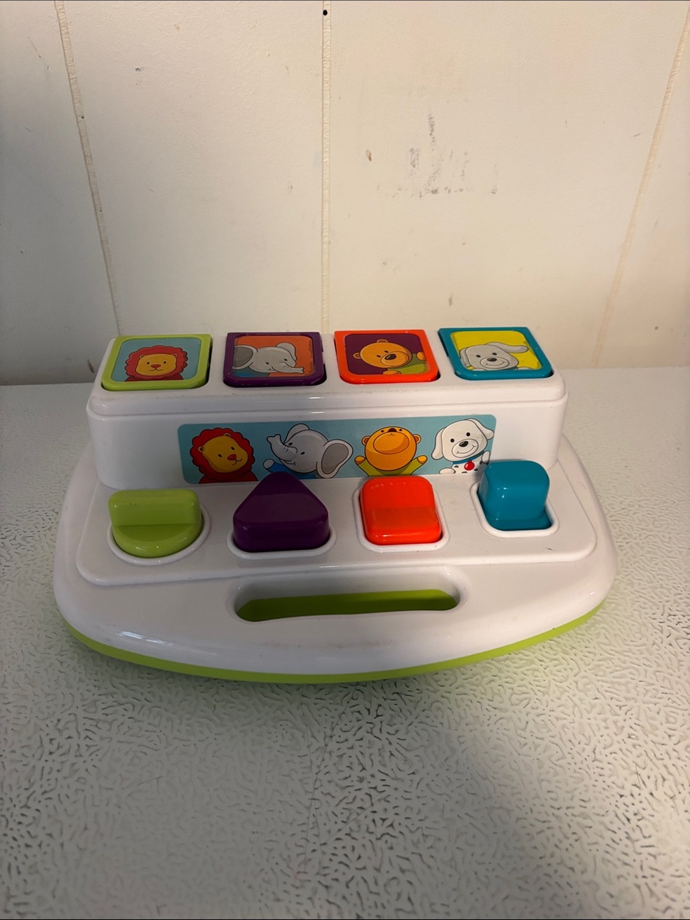 Colorful Animal Shape Pop Toy - White with Green, Purple, Orange, Blue